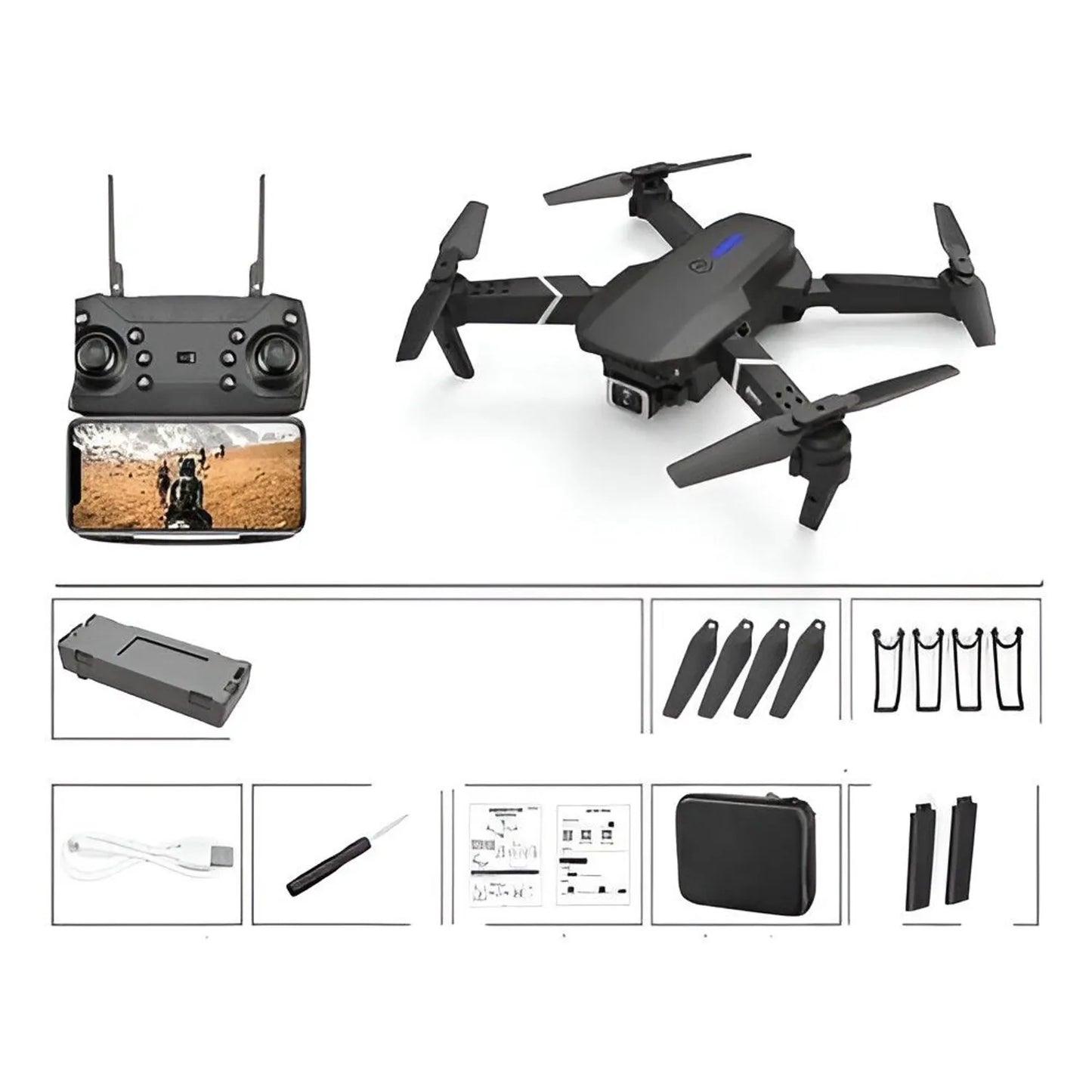 DRONE E88 CON DOBLE CAMARA HD